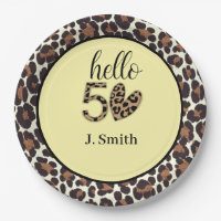 Leopard Print 50ste Verjaardag Papier Borden - Cus