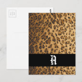 Leopard Print A monogram initiaal Briefkaart (Voorkant / Achterkant)