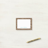 Leopard Print Aangepast Monogram Post-it® Notes (Op bureau)