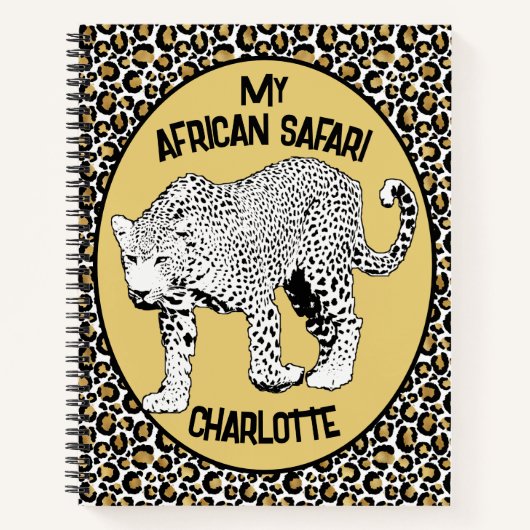 Leopard print all-over ontwerp op maat notitieboek (Voorkant)