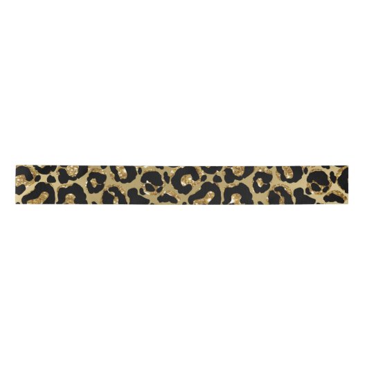 Leopard Print Animal Print Gold Glitter Lint (Voorkant)