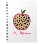 Leopard Print Apple Spiral notebook voor leraren Notitieboek (Voorkant)