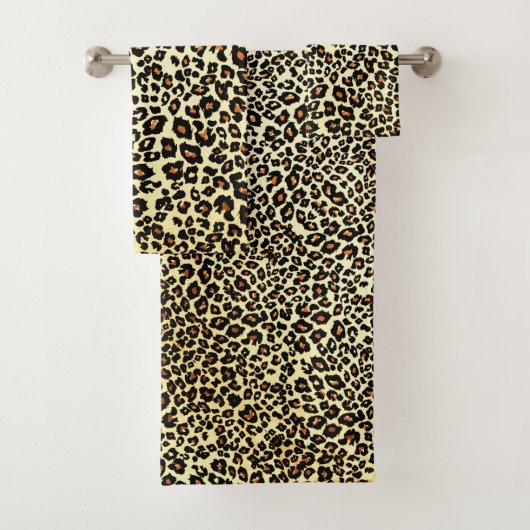 Leopard Print Bath Towel Set (En situation)