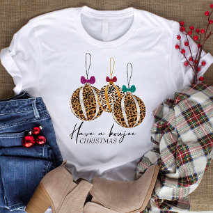 Leopard Print Bauble Ornamenten Boujee Kerstmis T-shirt