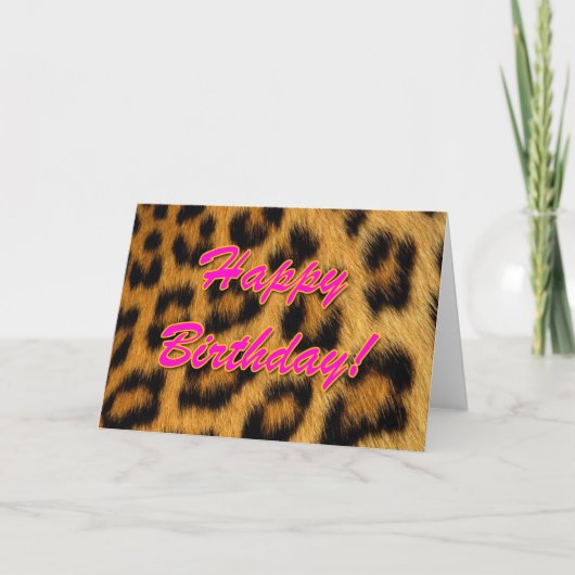 Leopard Print Birthday Kaart (Voorkant)