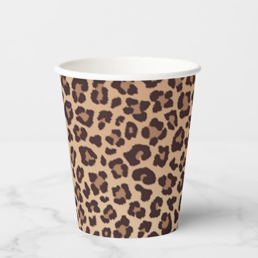 Leopard Print Birthday Papieren Bekers (Voorkant)
