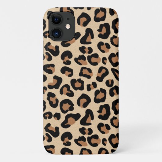 Leopard Print, Black, Brown, Rust en Tan Case-Mate iPhone Case (Achterkant)