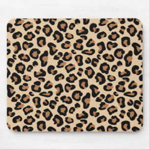 Leopard Print, Black, Brown, Rust en Tan Muismat