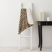 Leopard Print, Black, Brown, Rust en Tan Sherpa Deken (In situ)