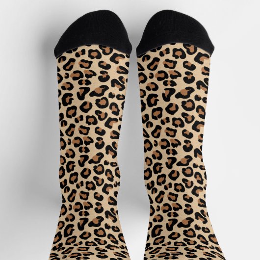 Leopard Print, Black, Brown, Rust en Tan Sokken (Top)