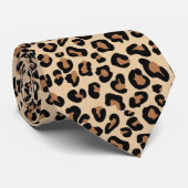 Leopard Print, Black, Brown, Rust en Tan Stropdas (Opgerold)