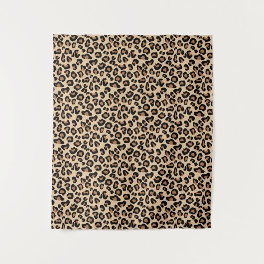 Leopard Print, Black, Brown, Rust en Tan Wandkleed (Voorkant)