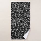 Leopard Print Black en Silver Grey Badhanddoek (Badhanddoek)