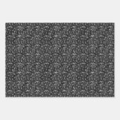 Leopard Print Black en Silver Grey Inpakpapier Vel (Voorkant)
