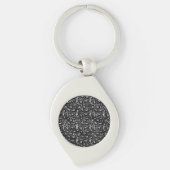 Leopard Print Black en Silver Grey Sleutelhanger (Voorkant)