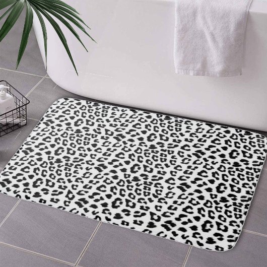 Leopard Print Black en White Badmat