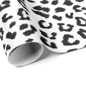 Leopard Print Black en White Cadeaupapier (Rol Hoek)
