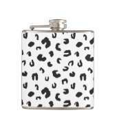 Leopard Print Black en White Heupfles (Voorkant)