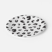 Leopard Print Black en White Papieren Bordje (Gekanteld)