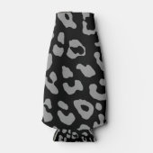 Leopard Print Black Grey Flesjeskoeler (Voorkant)