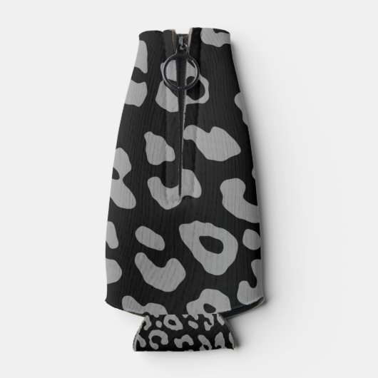 Leopard Print Black Grey Flesjeskoeler (Achterkant)