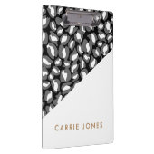 Leopard Print Black White Gold Business Elegant Klembord (Rechts)