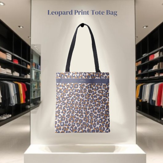 Leopard Print-Blue-Brown- Draagtas