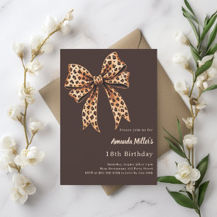 Leopard print boog bister bruin verjaardag kaart