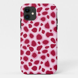 Leopard Print - Bourgogne en roze iPhone 11 Hoesje