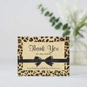 Leopard Print Bow Dank u opmerking Briefkaart (Staand voorkant)