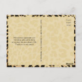 Leopard Print Bow Dank u opmerking Briefkaart (Achterkant)