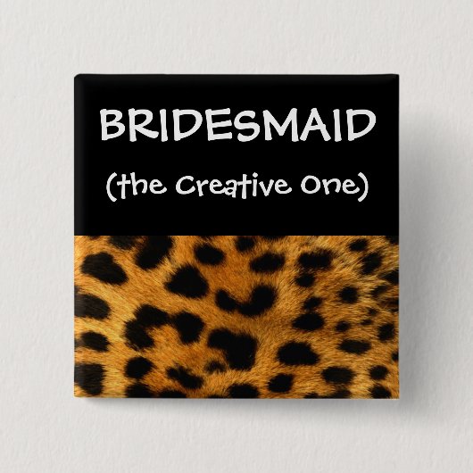Leopard Print Bridesmaid Button (Voorkant)