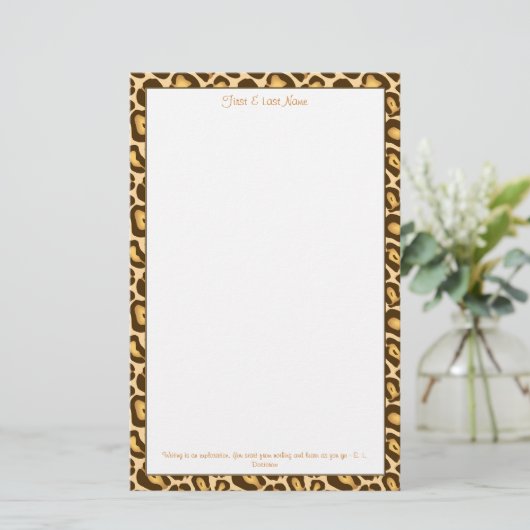 Leopard Print Briefpapier (Staand voorkant)