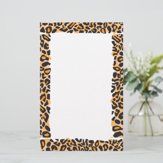 Leopard Print Briefpapier (Staand voorkant)