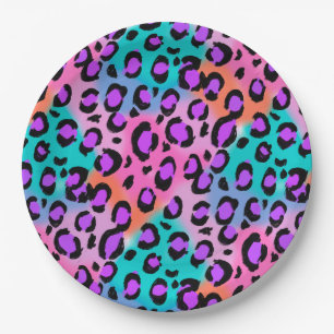 Leopard Print Bright and Colorful Party Papieren Bordje