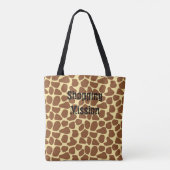 Leopard Print Brown Canvas tas (Achterkant)