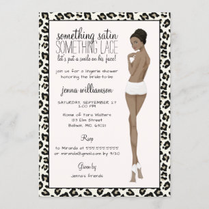 Leopard Print Bruid Lingerie Douche Kaart