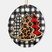 Leopard Print, Buffalo Pset, kerstbomen Keramisch Ornament (Links)