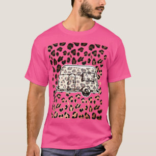 Leopard Print Camper Van Outdoor Natuur Animal Pat T-shirt
