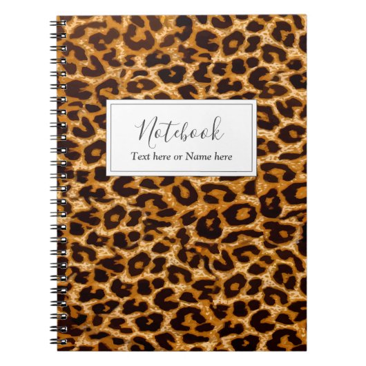 Leopard print cheetah dierlijk blad notitieboek (Voorkant)