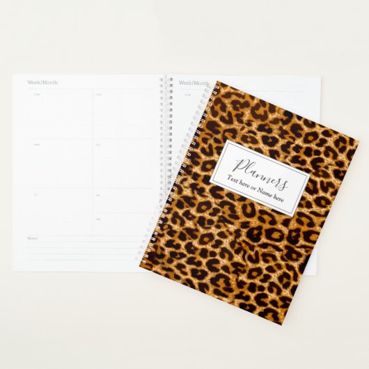 Leopard print cheetah dierlijk blad planner (Display)