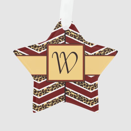 Leopard Print Chevron AcrylOrnament Ornament (achterkant)