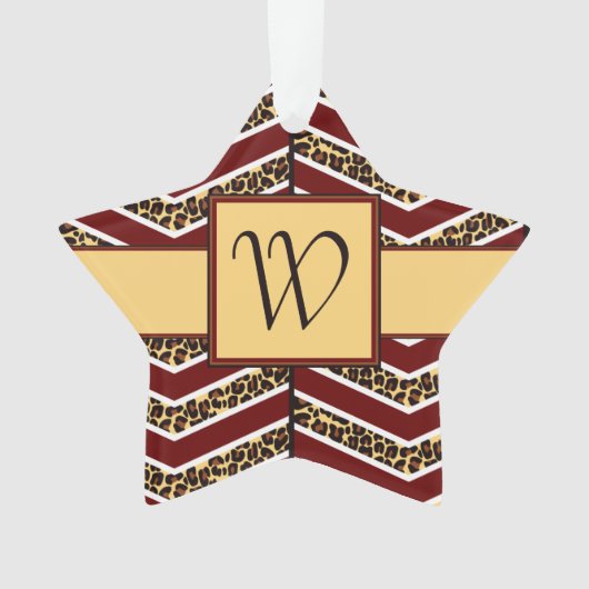 Leopard Print Chevron AcrylOrnament Ornament (voorkant)