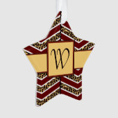 Leopard Print Chevron AcrylOrnament Ornament (voorkant)