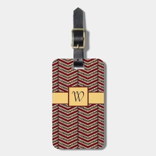 Leopard Print Chevron Bagagelabel (Voorkant verticaal)