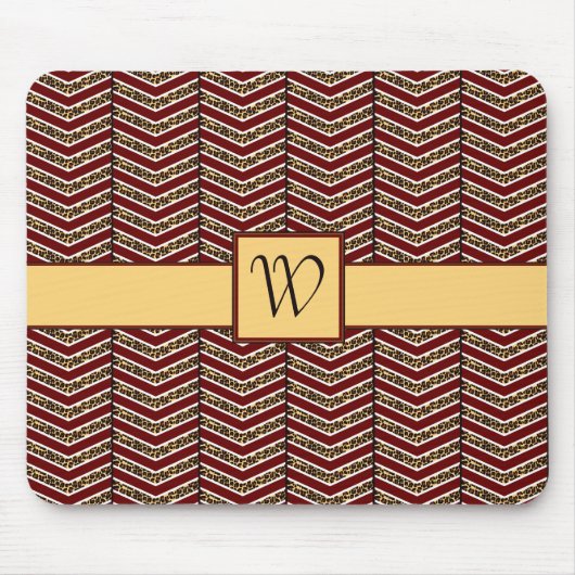 Leopard Print Chevron Mousepad Muismat (Voorkant)