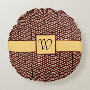 Leopard Print Chevron Round Pillow Rond Kussen
