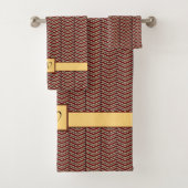 Leopard Print Chevron Towel Set Bad Handdoek (Insitu)