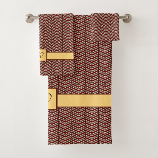 Leopard Print Chevron Towel Set Bad Handdoek (Insitu)