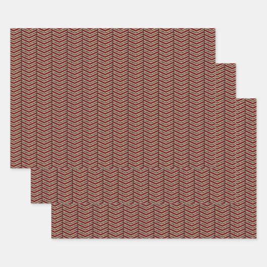 Leopard Print Chevron Wrapping Paper Set (Set)
